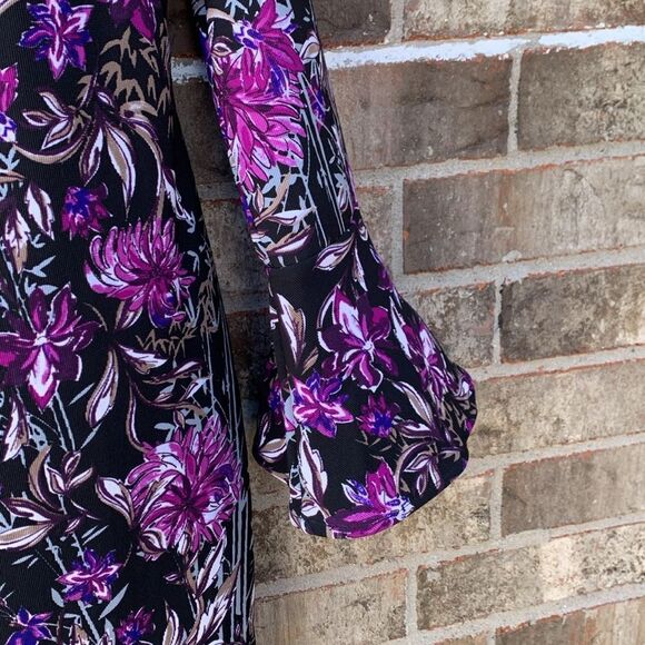 Take 50% OFF- INC International Concepts Floral Dress with Bishop Sleeves,Size-L - Picture 7 of 10